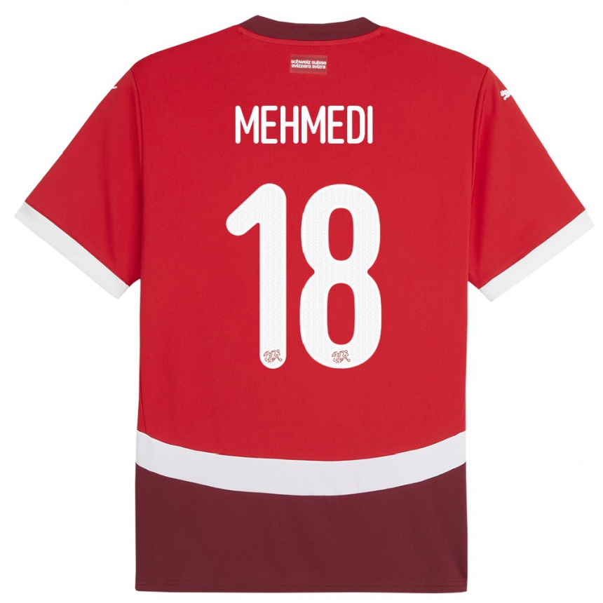 Vaikiškas Šveicarija Admir Mehmedi #18 Raudona Namų Marškinėliai 24-26 T-Shirt