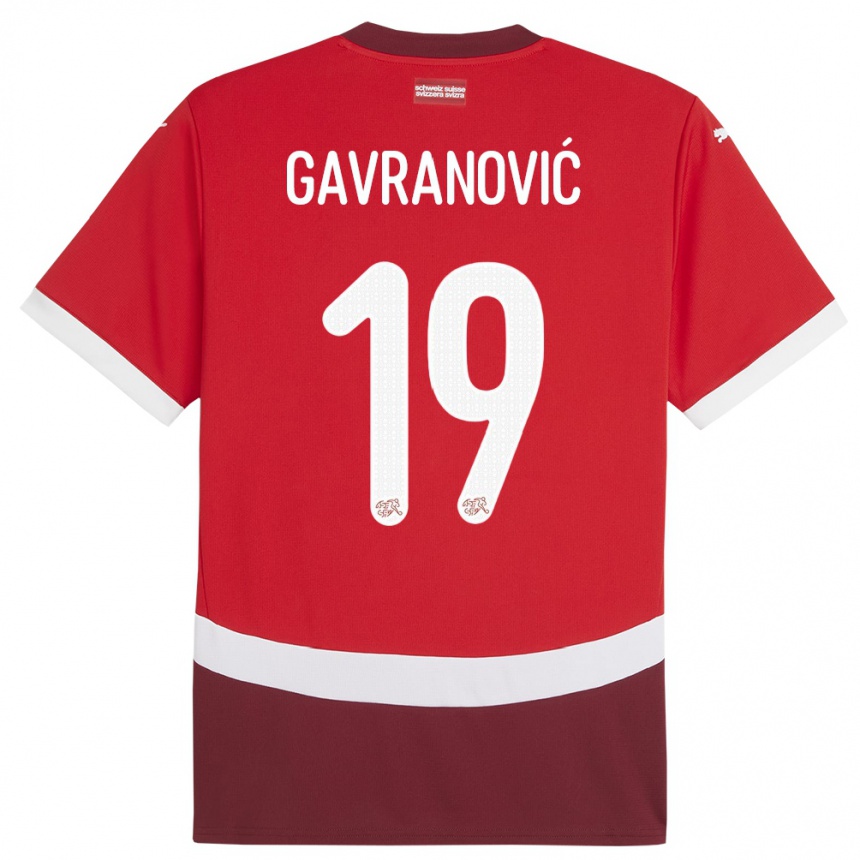 Vaikiškas Šveicarija Mario Gavranovic #19 Raudona Namų Marškinėliai 24-26 T-Shirt