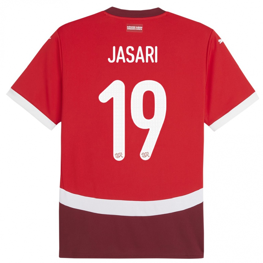 Vaikiškas Šveicarija Ardon Jasari #19 Raudona Namų Marškinėliai 24-26 T-Shirt