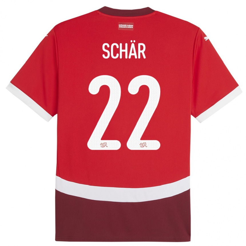 Vaikiškas Šveicarija Fabian Schar #22 Raudona Namų Marškinėliai 24-26 T-Shirt