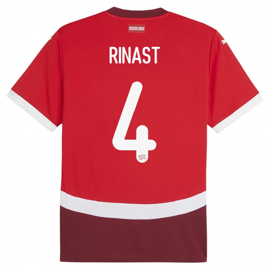 Vaikiškas Šveicarija Rachel Rinast #4 Raudona Namų Marškinėliai 24-26 T-Shirt