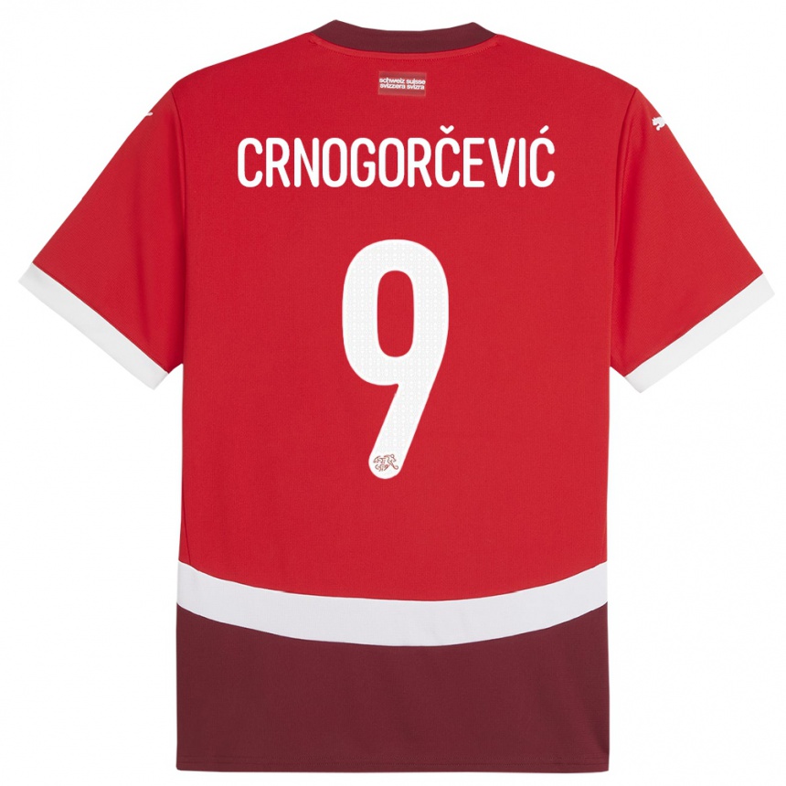 Vaikiškas Šveicarija Ana Maria Crnogorcevic #9 Raudona Namų Marškinėliai 24-26 T-Shirt