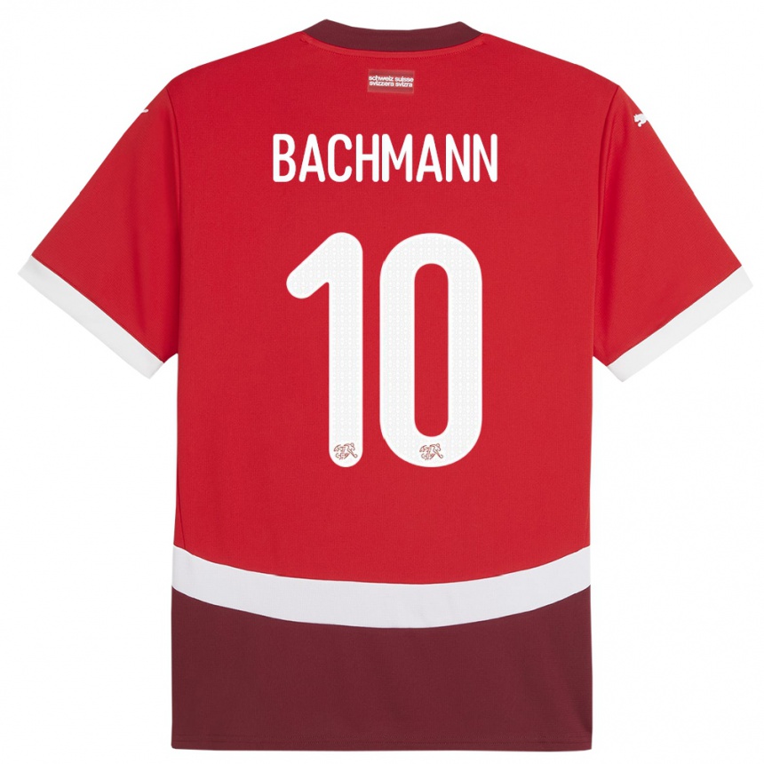 Vaikiškas Šveicarija Ramona Bachmann #10 Raudona Namų Marškinėliai 24-26 T-Shirt