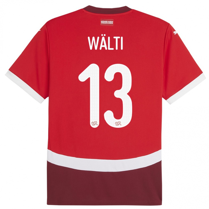 Vaikiškas Šveicarija Lia Walti #13 Raudona Namų Marškinėliai 24-26 T-Shirt