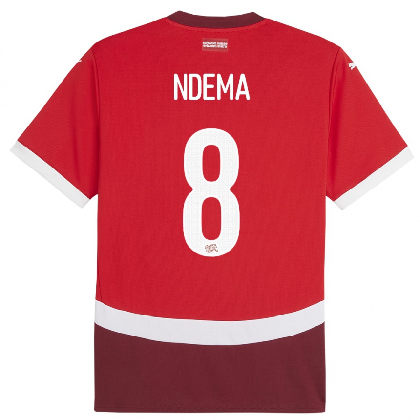 Vaikiškas Šveicarija Lois Ndema #8 Raudona Namų Marškinėliai 24-26 T-Shirt