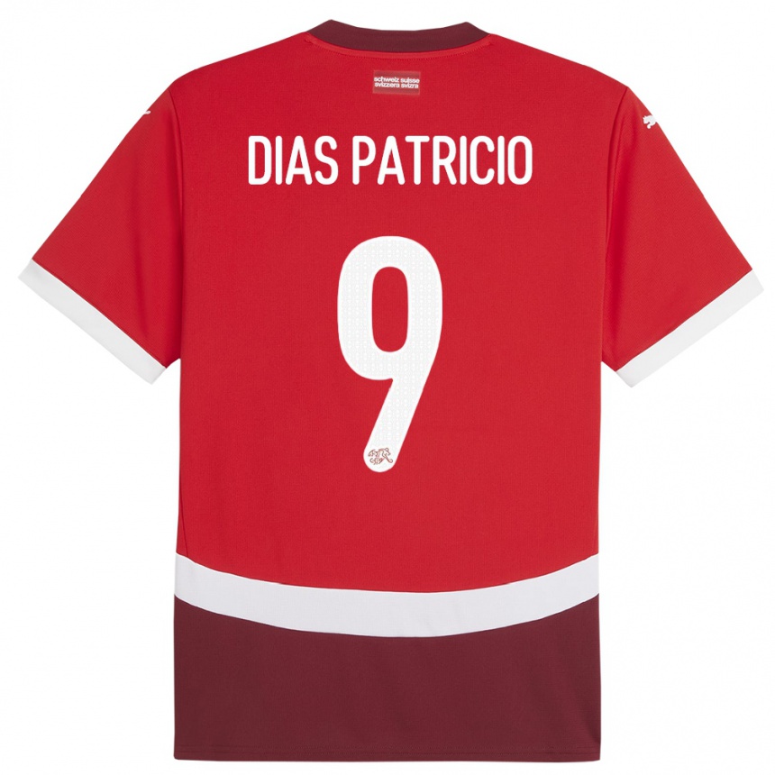 Vaikiškas Šveicarija Alexandre Dias Patricio #9 Raudona Namų Marškinėliai 24-26 T-Shirt