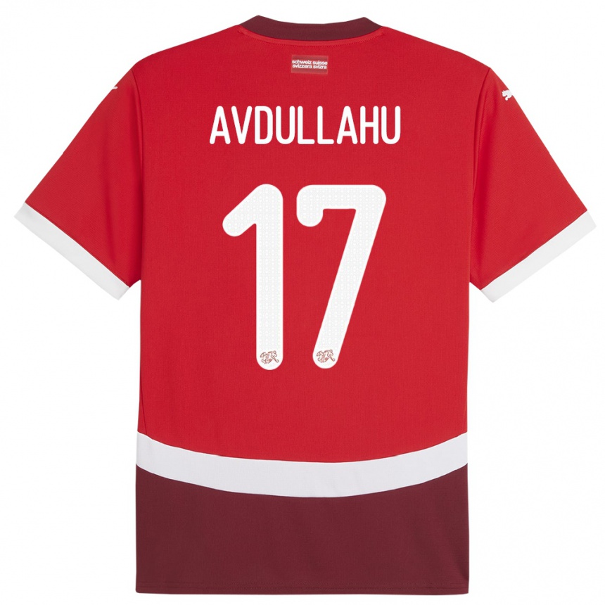 Vaikiškas Šveicarija Leon Avdullahu #17 Raudona Namų Marškinėliai 24-26 T-Shirt