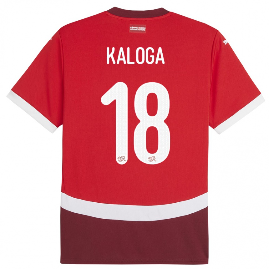 Vaikiškas Šveicarija Issa Kaloga #18 Raudona Namų Marškinėliai 24-26 T-Shirt