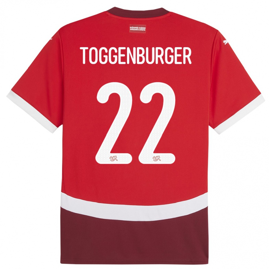 Vaikiškas Šveicarija Nando Toggenburger #22 Raudona Namų Marškinėliai 24-26 T-Shirt