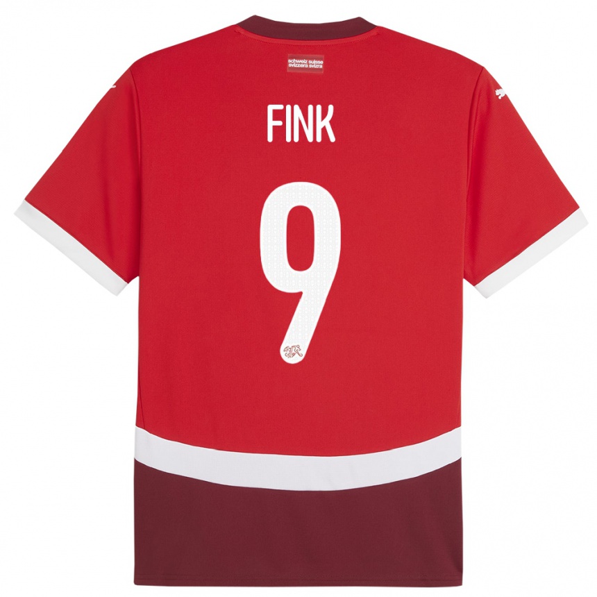 Vaikiškas Šveicarija Bradley Fink #9 Raudona Namų Marškinėliai 24-26 T-Shirt