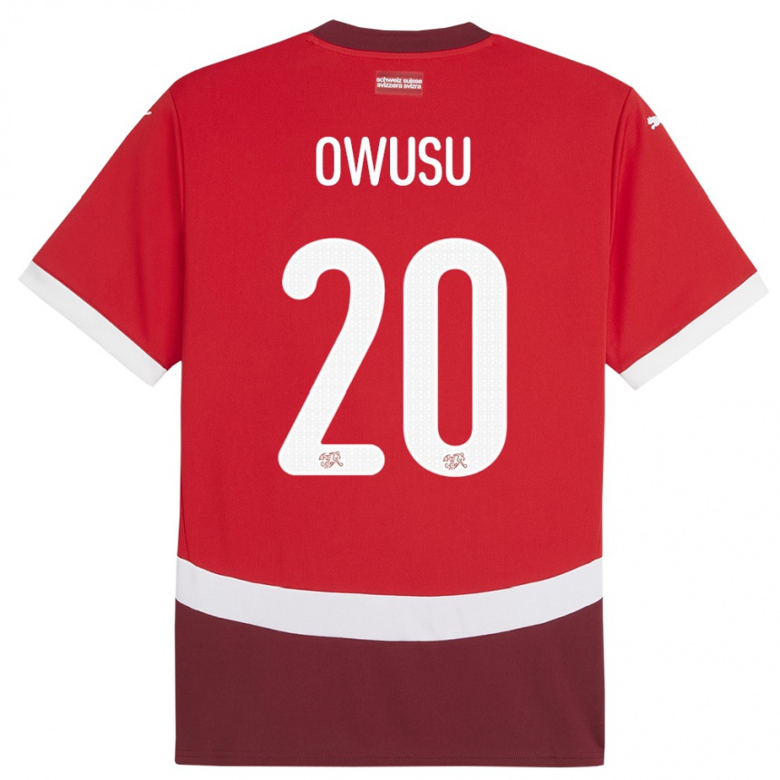 Vaikiškas Šveicarija Tyron Owusu #20 Raudona Namų Marškinėliai 24-26 T-Shirt