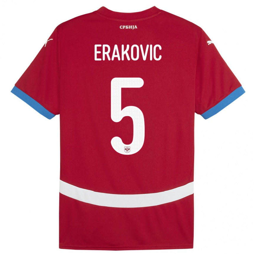 Vaikiškas Serbija Strahinja Erakovic #5 Raudona Namų Marškinėliai 24-26 T-Shirt