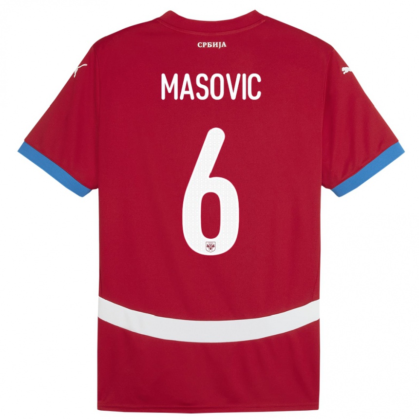 Vaikiškas Serbija Erhan Masovic #6 Raudona Namų Marškinėliai 24-26 T-Shirt