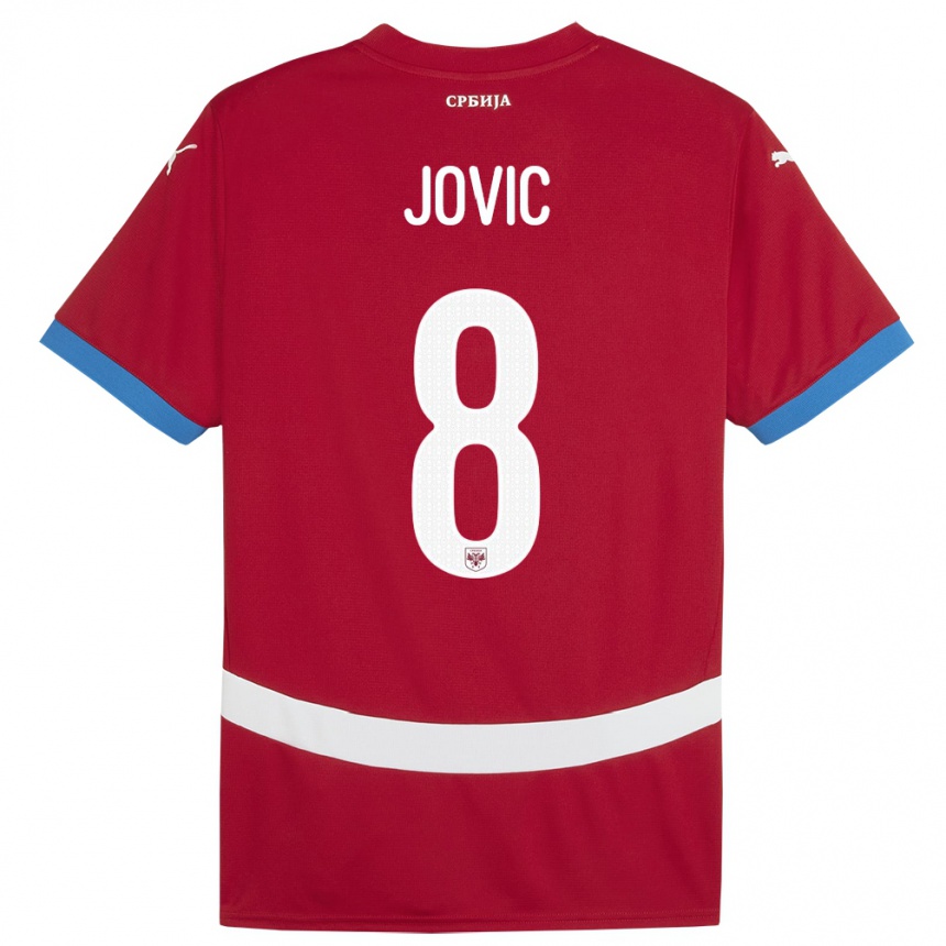 Vaikiškas Serbija Luka Jovic #8 Raudona Namų Marškinėliai 24-26 T-Shirt