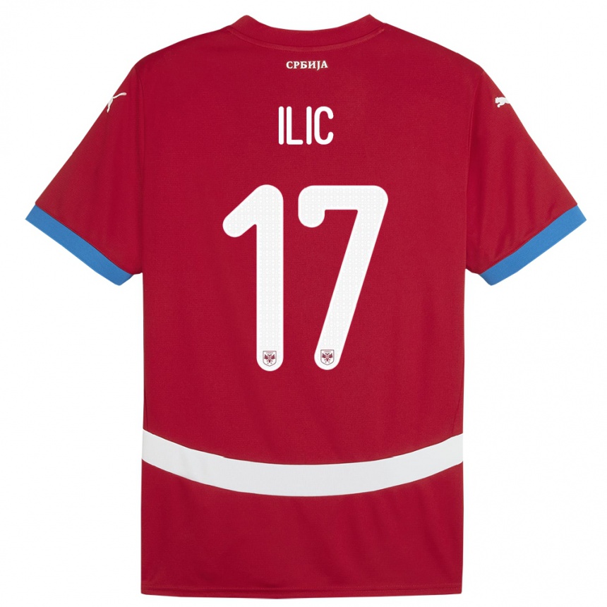 Vaikiškas Serbija Ivan Ilic #17 Raudona Namų Marškinėliai 24-26 T-Shirt