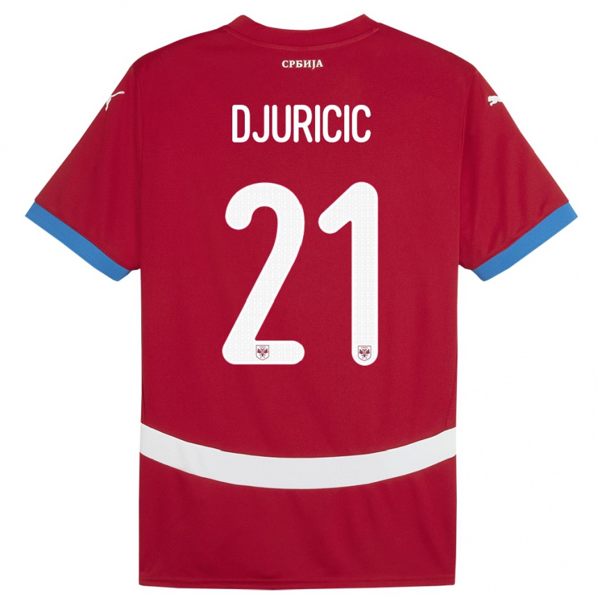 Vaikiškas Serbija Filip Djuricic #21 Raudona Namų Marškinėliai 24-26 T-Shirt