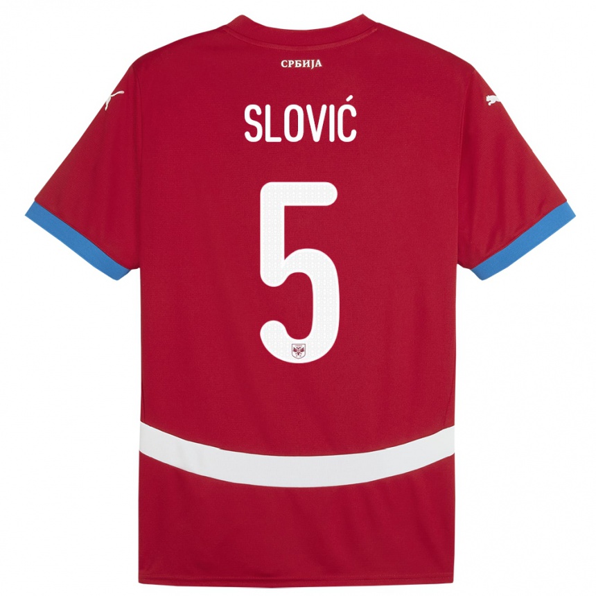 Vaikiškas Serbija Violeta Slovic #5 Raudona Namų Marškinėliai 24-26 T-Shirt