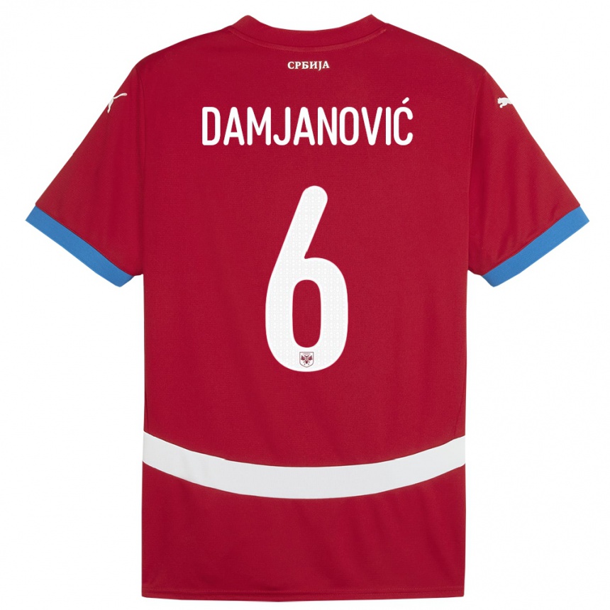 Vaikiškas Serbija Nevena Damjanovic #6 Raudona Namų Marškinėliai 24-26 T-Shirt