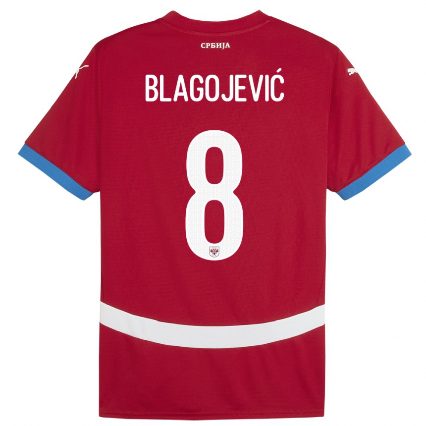 Vaikiškas Serbija Dina Blagojevic #8 Raudona Namų Marškinėliai 24-26 T-Shirt