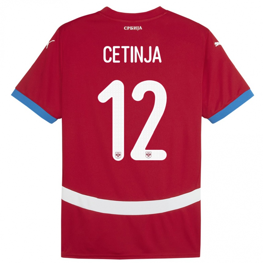 Vaikiškas Serbija Sara Cetinja #12 Raudona Namų Marškinėliai 24-26 T-Shirt