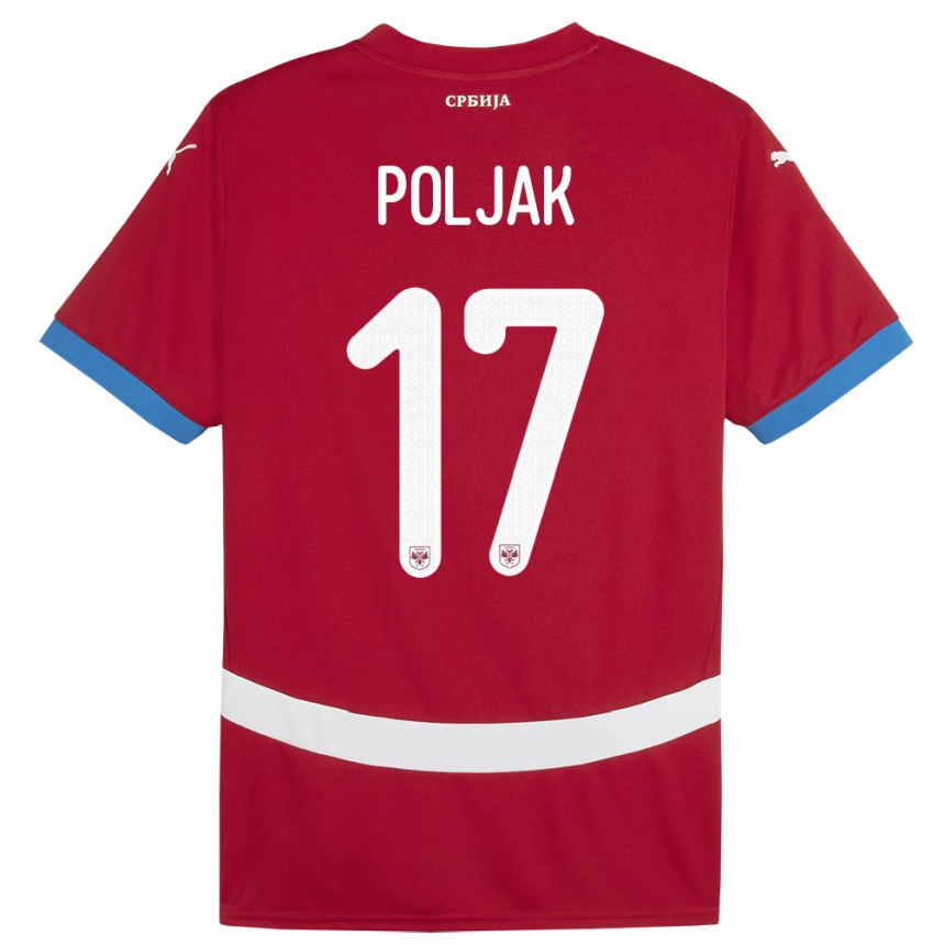 Vaikiškas Serbija Allegra Poljak #17 Raudona Namų Marškinėliai 24-26 T-Shirt