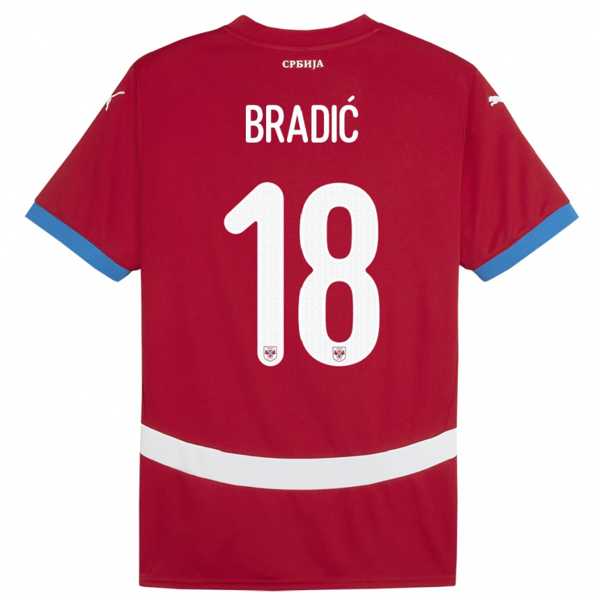 Vaikiškas Serbija Biljana Bradic #18 Raudona Namų Marškinėliai 24-26 T-Shirt