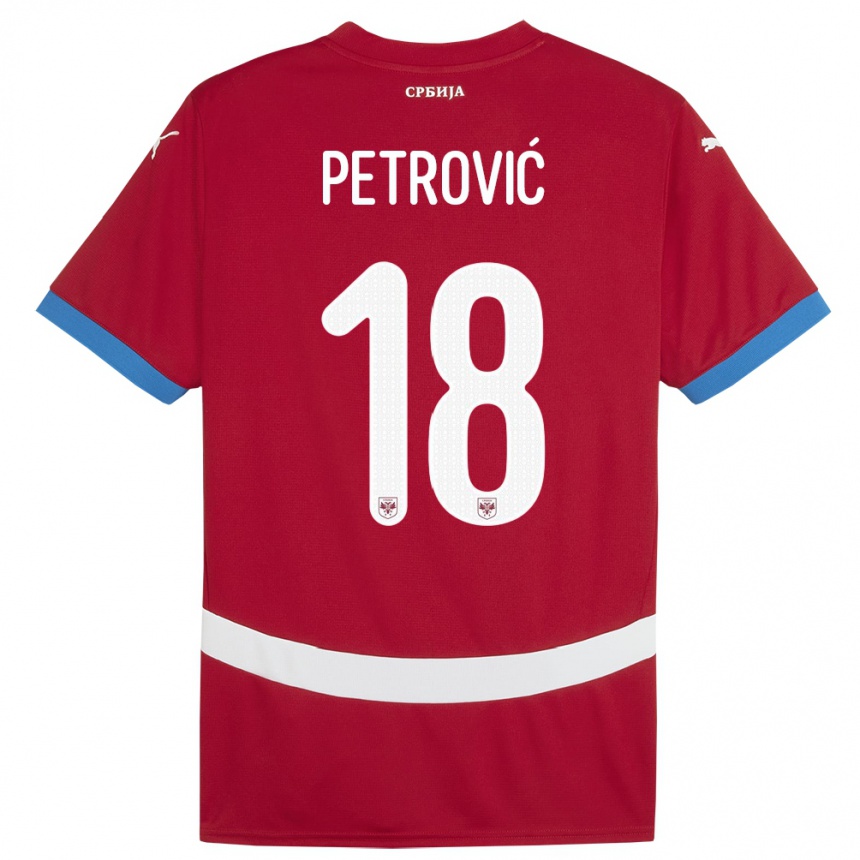 Vaikiškas Serbija Emilija Petrovic #18 Raudona Namų Marškinėliai 24-26 T-Shirt