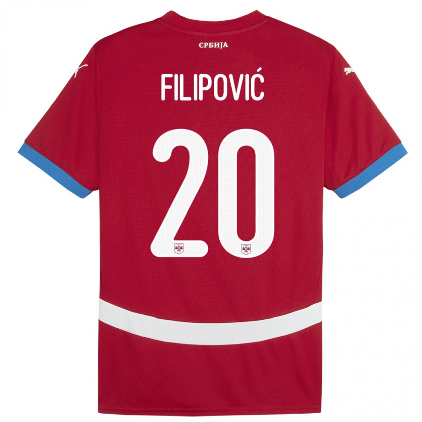 Vaikiškas Serbija Tijana Filipovic #20 Raudona Namų Marškinėliai 24-26 T-Shirt