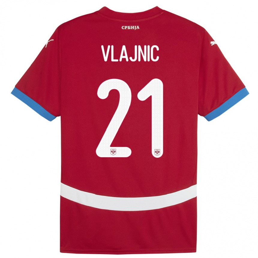 Vaikiškas Serbija Tyla Jay Vlajnic #21 Raudona Namų Marškinėliai 24-26 T-Shirt