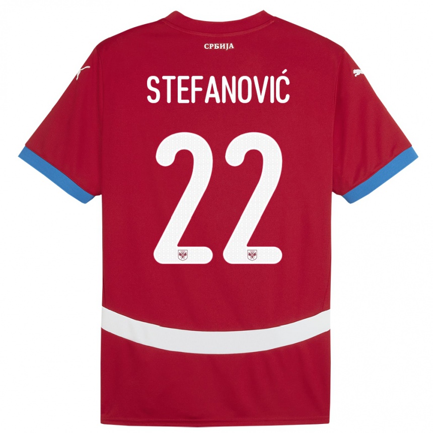 Vaikiškas Serbija Dejana Stefanovic #22 Raudona Namų Marškinėliai 24-26 T-Shirt