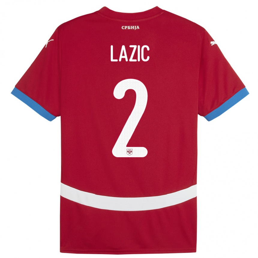 Vaikiškas Serbija Uros Lazic #2 Raudona Namų Marškinėliai 24-26 T-Shirt