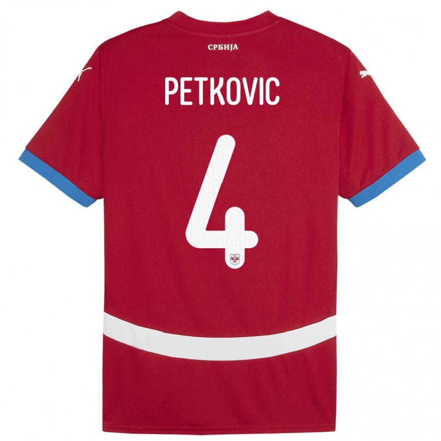 Vaikiškas Serbija Nikola Petkovic #4 Raudona Namų Marškinėliai 24-26 T-Shirt