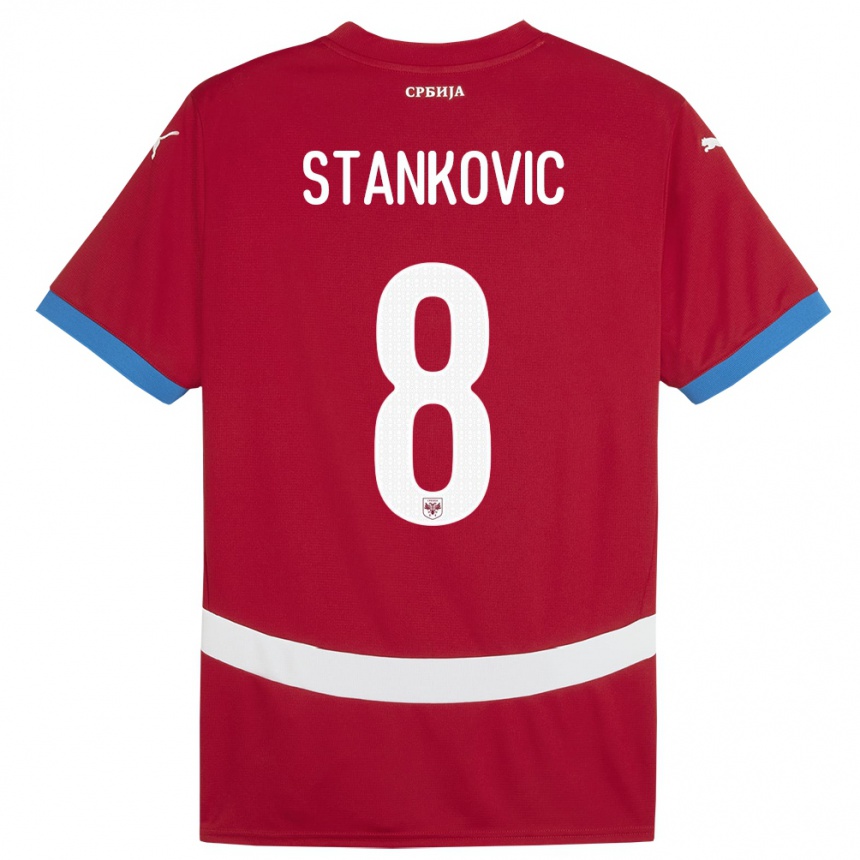 Vaikiškas Serbija Nikola Stankovic #8 Raudona Namų Marškinėliai 24-26 T-Shirt