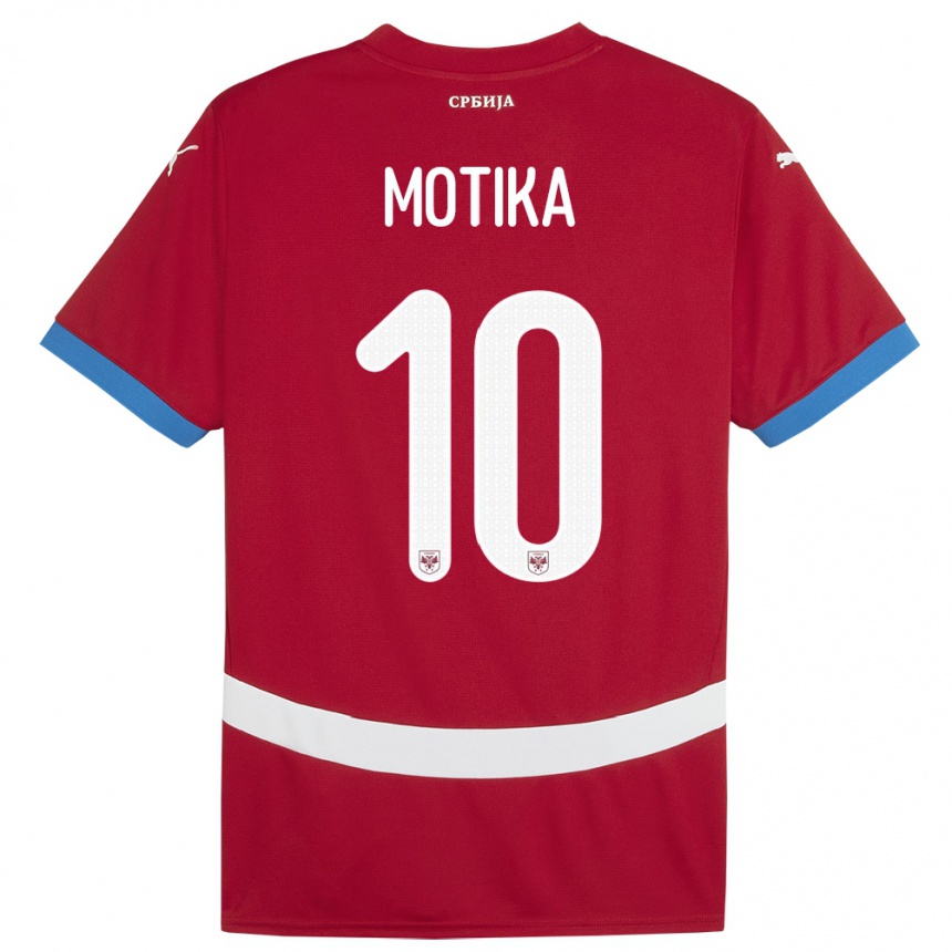 Vaikiškas Serbija Nemanja Motika #10 Raudona Namų Marškinėliai 24-26 T-Shirt