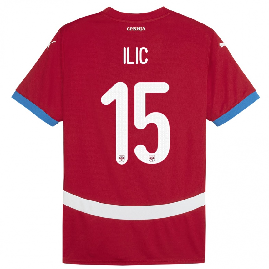 Vaikiškas Serbija Mihajlo Ilic #15 Raudona Namų Marškinėliai 24-26 T-Shirt