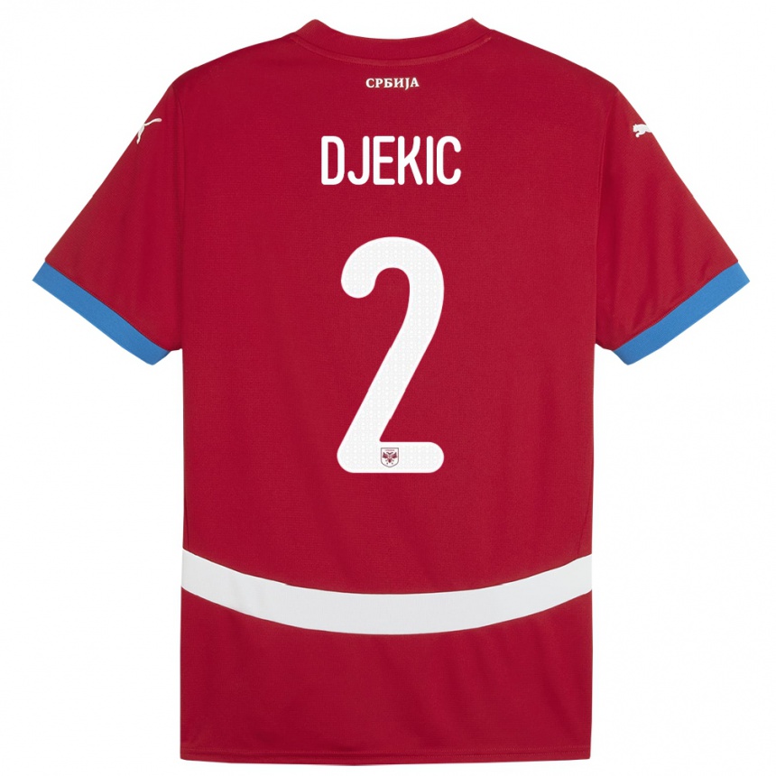 Vaikiškas Serbija Djuro Giulio Djekic #2 Raudona Namų Marškinėliai 24-26 T-Shirt