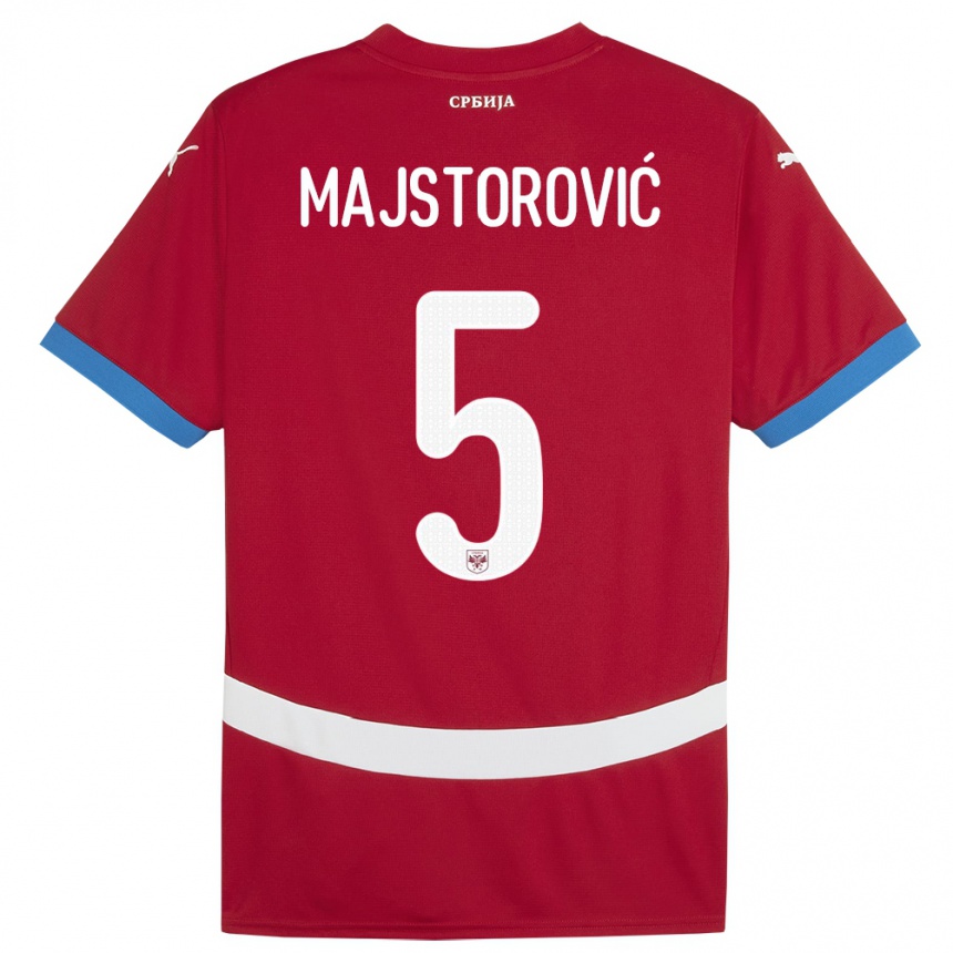 Vaikiškas Serbija Milan Majstorovic #5 Raudona Namų Marškinėliai 24-26 T-Shirt