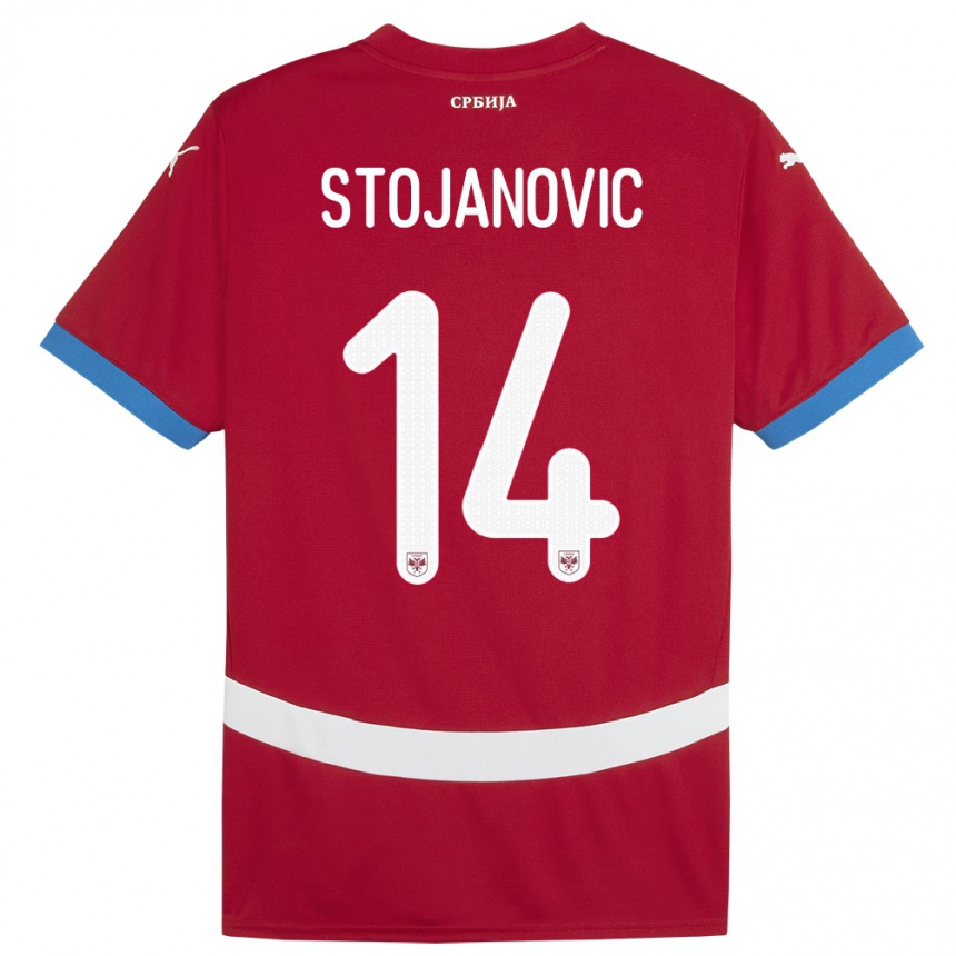 Vaikiškas Serbija Matija Stojanovic #14 Raudona Namų Marškinėliai 24-26 T-Shirt