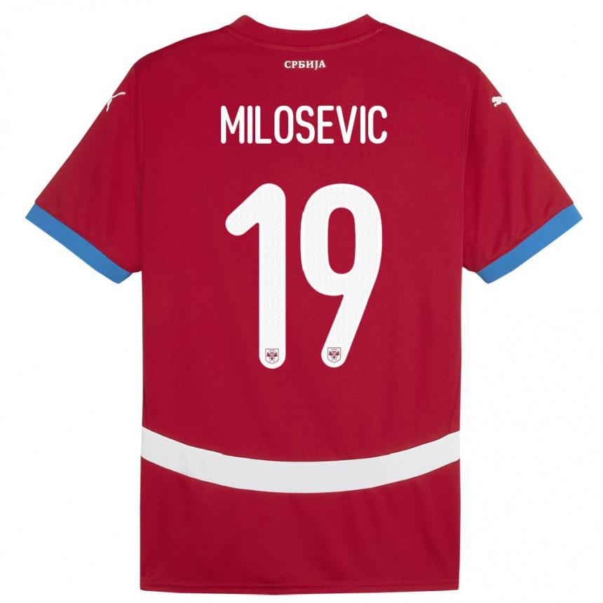 Vaikiškas Serbija Jovan Milosevic #19 Raudona Namų Marškinėliai 24-26 T-Shirt