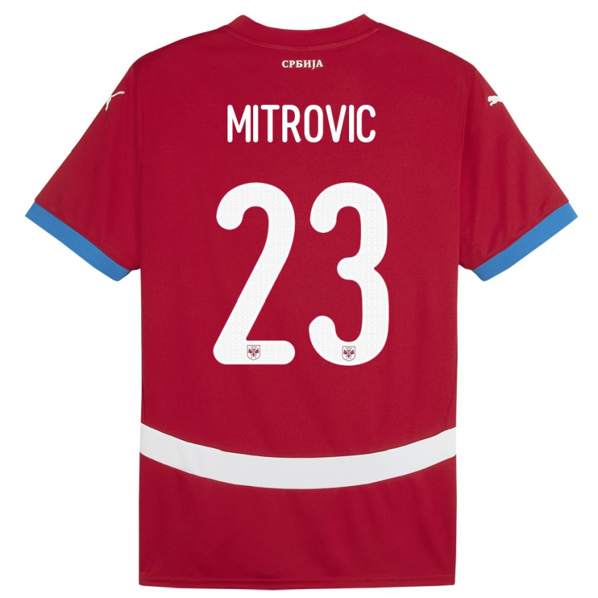 Vaikiškas Serbija Vuk Mitrovic #23 Raudona Namų Marškinėliai 24-26 T-Shirt