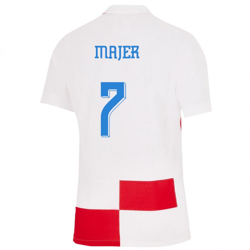 Vaikiškas Kroatija Lovro Majer #7 Balta Raudona Namų Marškinėliai 24-26 T-Shirt