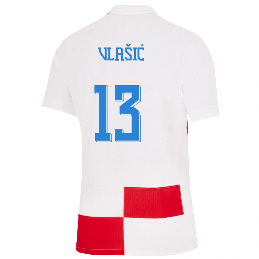 Vaikiškas Kroatija Nikola Vlasic #13 Balta Raudona Namų Marškinėliai 24-26 T-Shirt