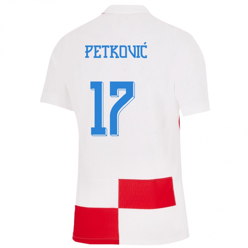 Vaikiškas Kroatija Bruno Petkovic #17 Balta Raudona Namų Marškinėliai 24-26 T-Shirt