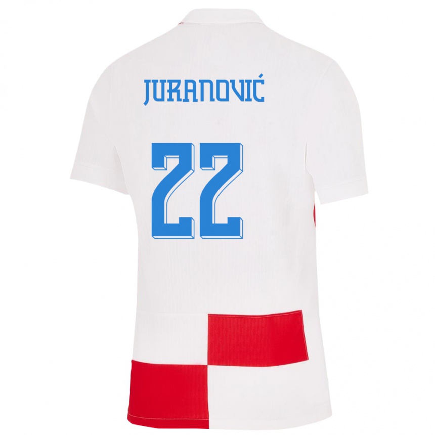 Vaikiškas Kroatija Josip Juranovic #22 Balta Raudona Namų Marškinėliai 24-26 T-Shirt