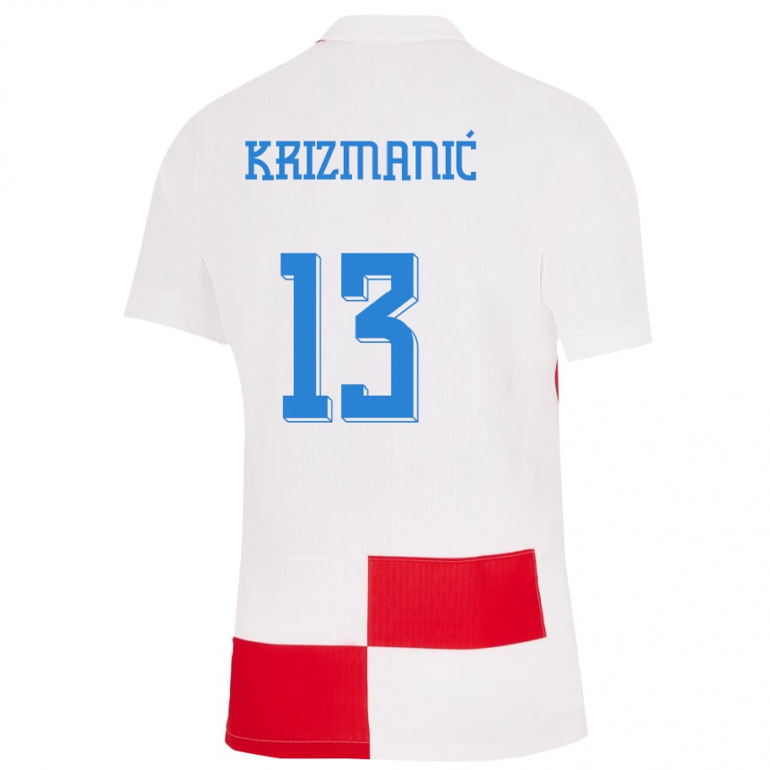 Vaikiškas Kroatija Kresimir Krizmanic #13 Balta Raudona Namų Marškinėliai 24-26 T-Shirt