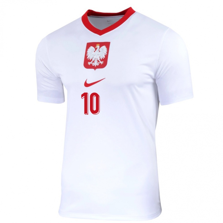 Vaikiškas Lenkija Mateusz Skoczylas #10 Baltas Namų Marškinėliai 24-26 T-Shirt