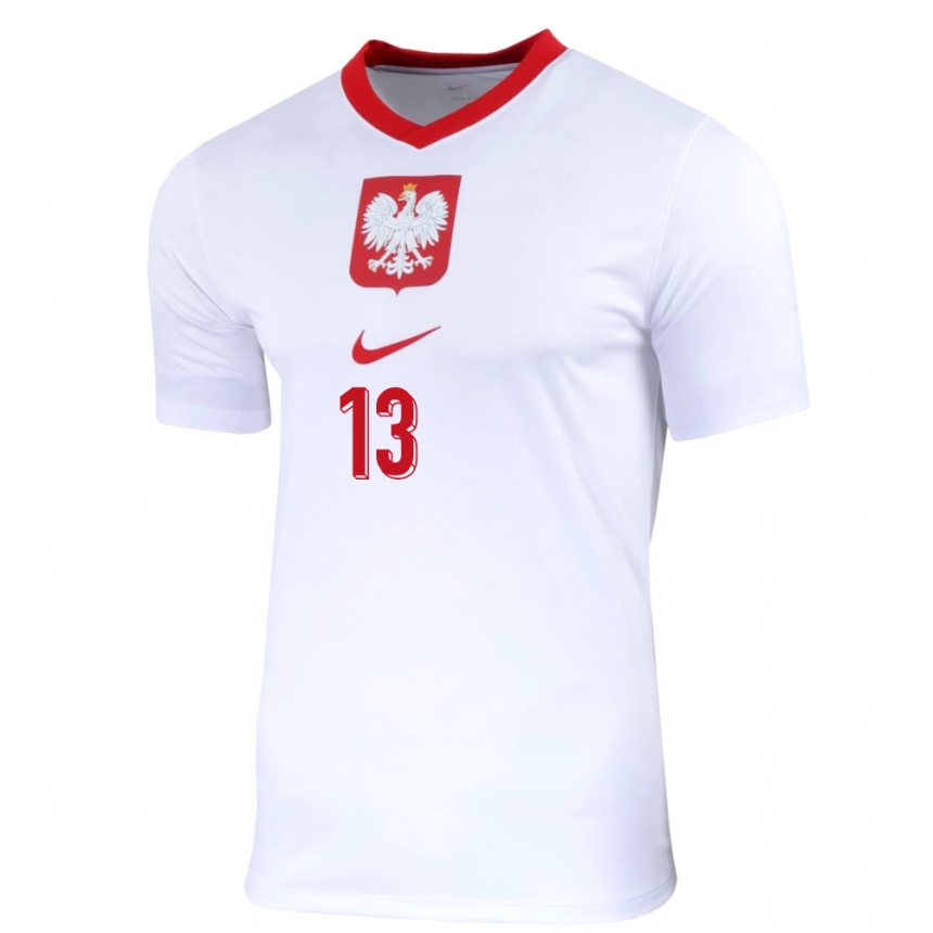 Vaikiškas Lenkija Mateusz Legowski #13 Baltas Namų Marškinėliai 24-26 T-Shirt