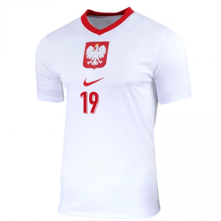 Vaikiškas Lenkija Jan Faberski #19 Baltas Namų Marškinėliai 24-26 T-Shirt