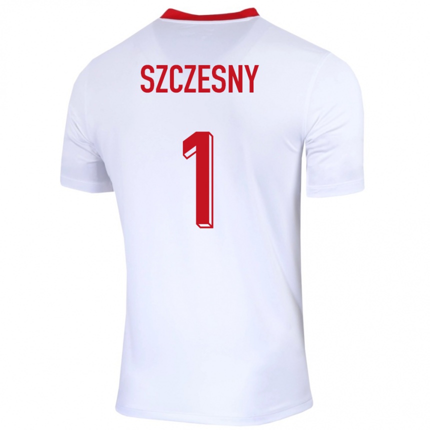 Vaikiškas Lenkija Wojciech Szczesny #1 Baltas Namų Marškinėliai 24-26 T-Shirt