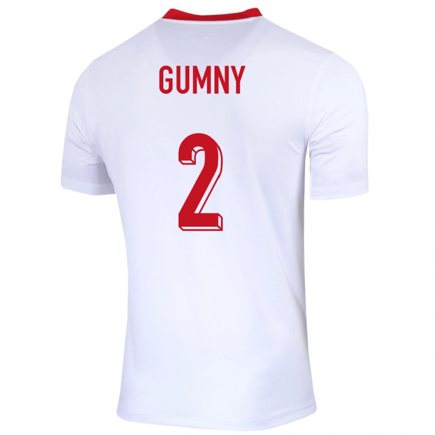 Vaikiškas Lenkija Robert Gumny #2 Baltas Namų Marškinėliai 24-26 T-Shirt